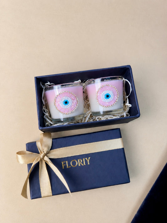 Pink Evil Eye Candle Gift Set
