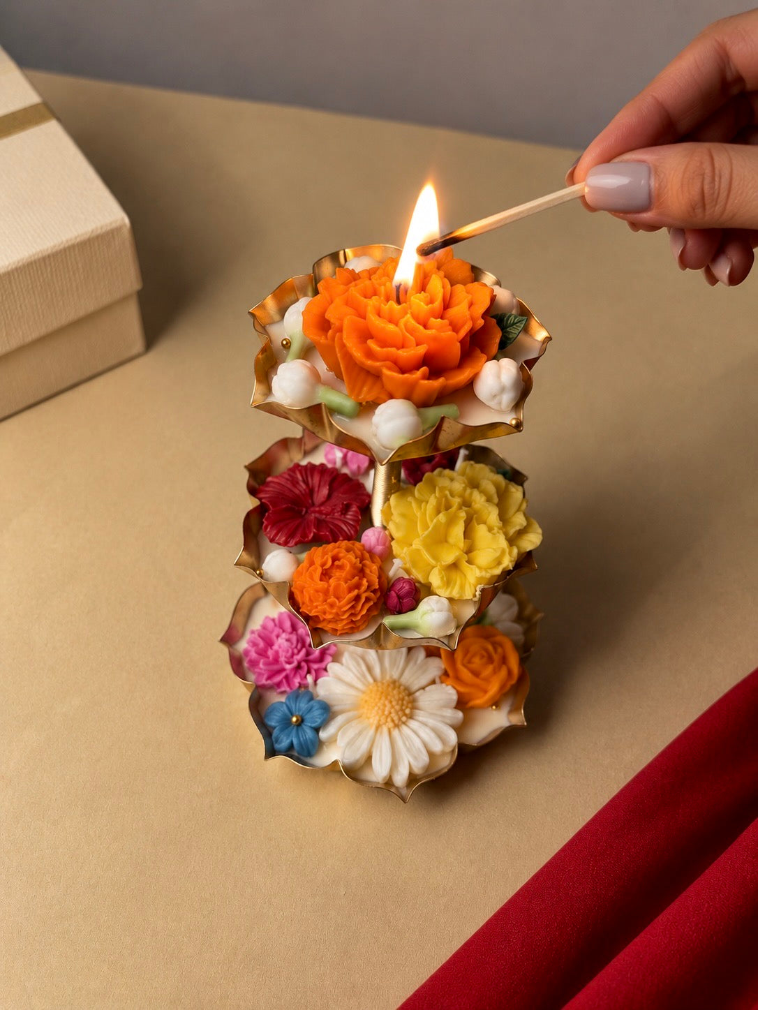 Floral Garden Urli 3 Layer Candle