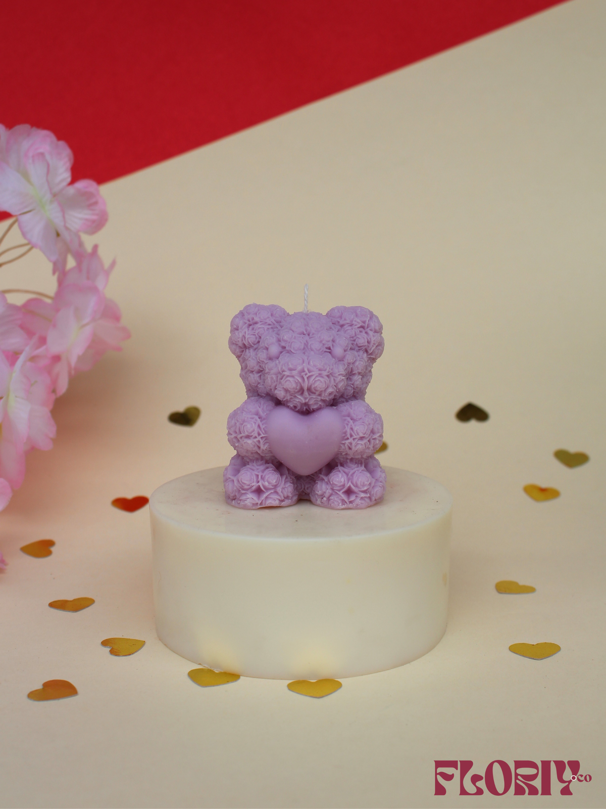 Rosette Teddy Candle
