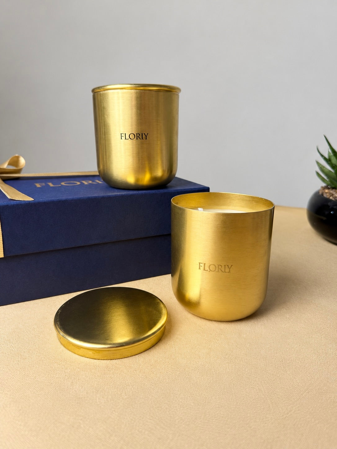 Golden Luxe Candle • Gift Set of 2