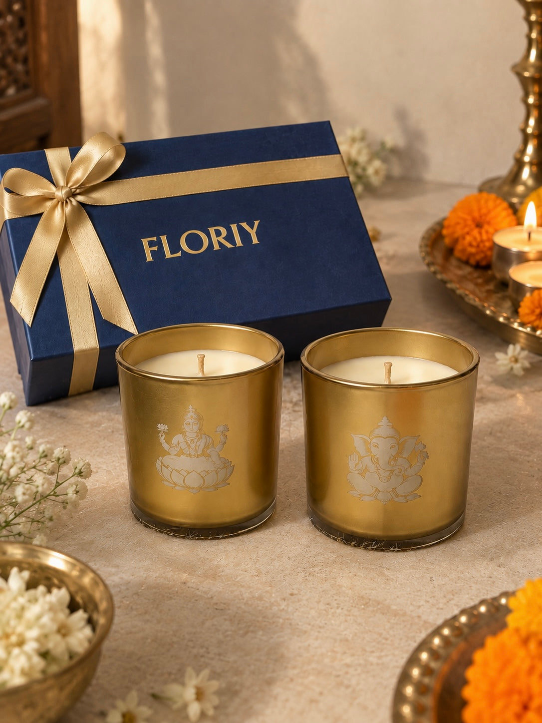 Lakshmi Ganesh Candle • Diwali Gift Set of 2