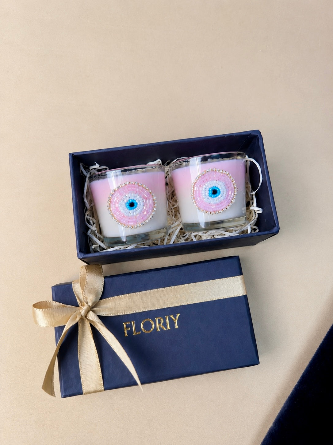 Pink Evil Eye Candle Gift Set