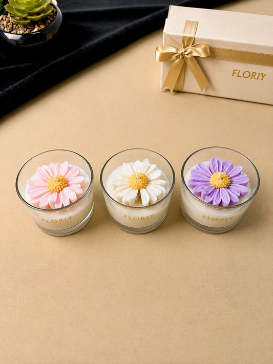 Daisy Candle Gift Set