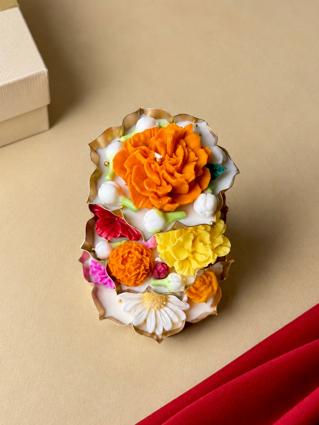 Floral Garden Urli 3 Layer Candle
