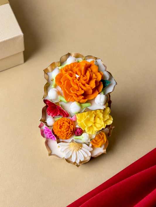 Floral Garden Urli 3 Layer Candle
