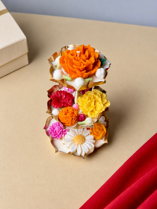 Floral Garden Urli 3 Layer Candle