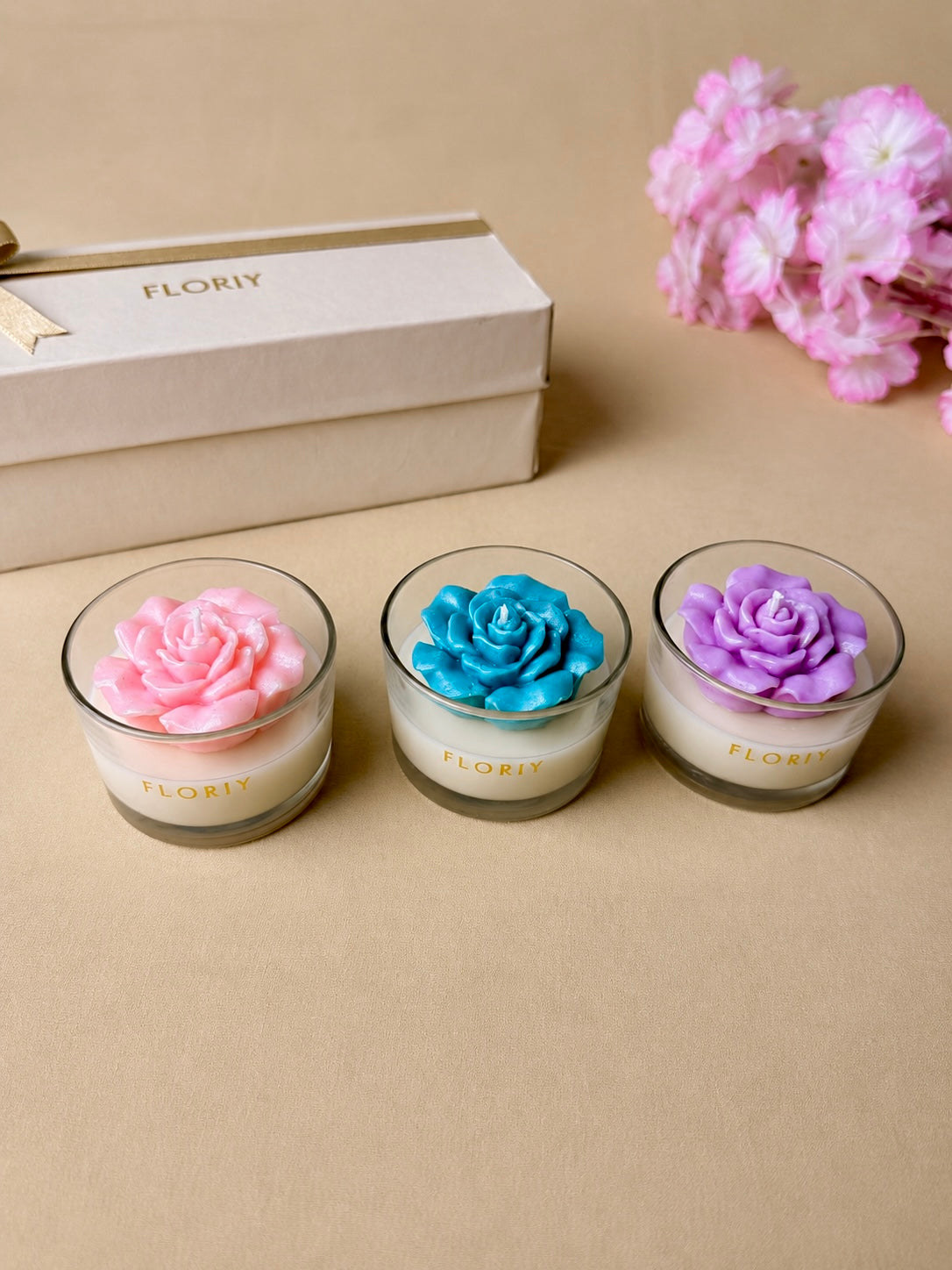 Rose Candle Gift Set