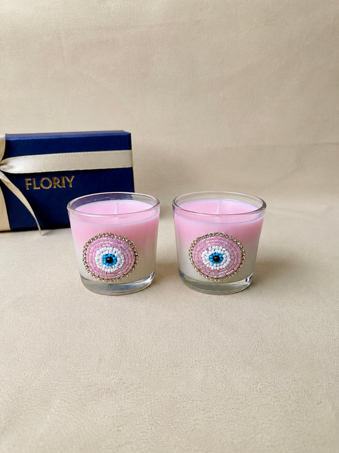 Pink Evil Eye Candle Gift Set