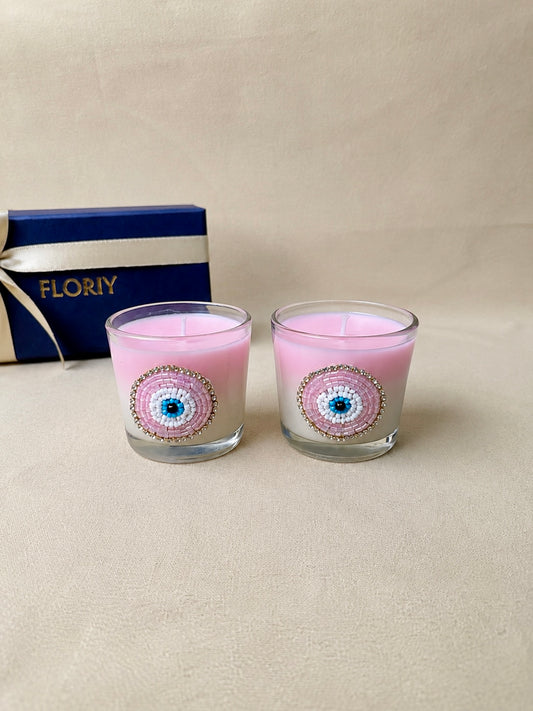 Pink Evil Eye Candle Gift Set