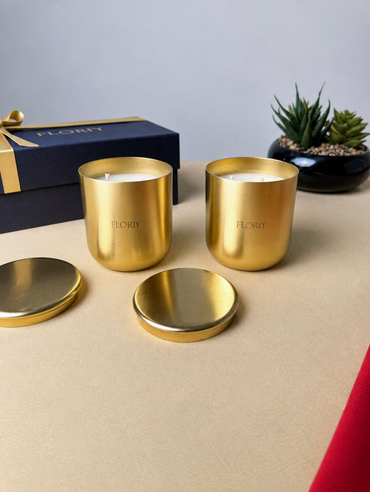 Golden Luxe Candle • Gift Set of 2